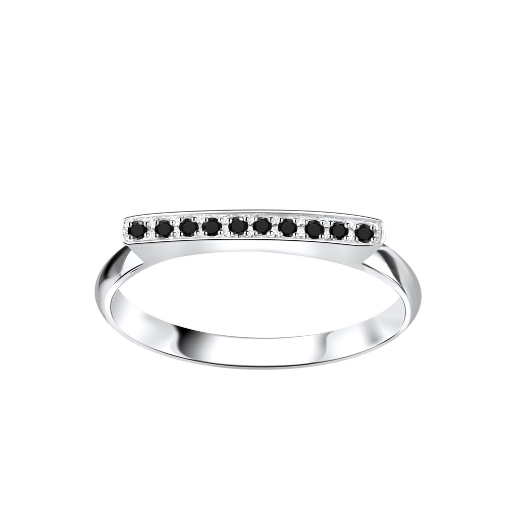 Bague barre en argent zircon