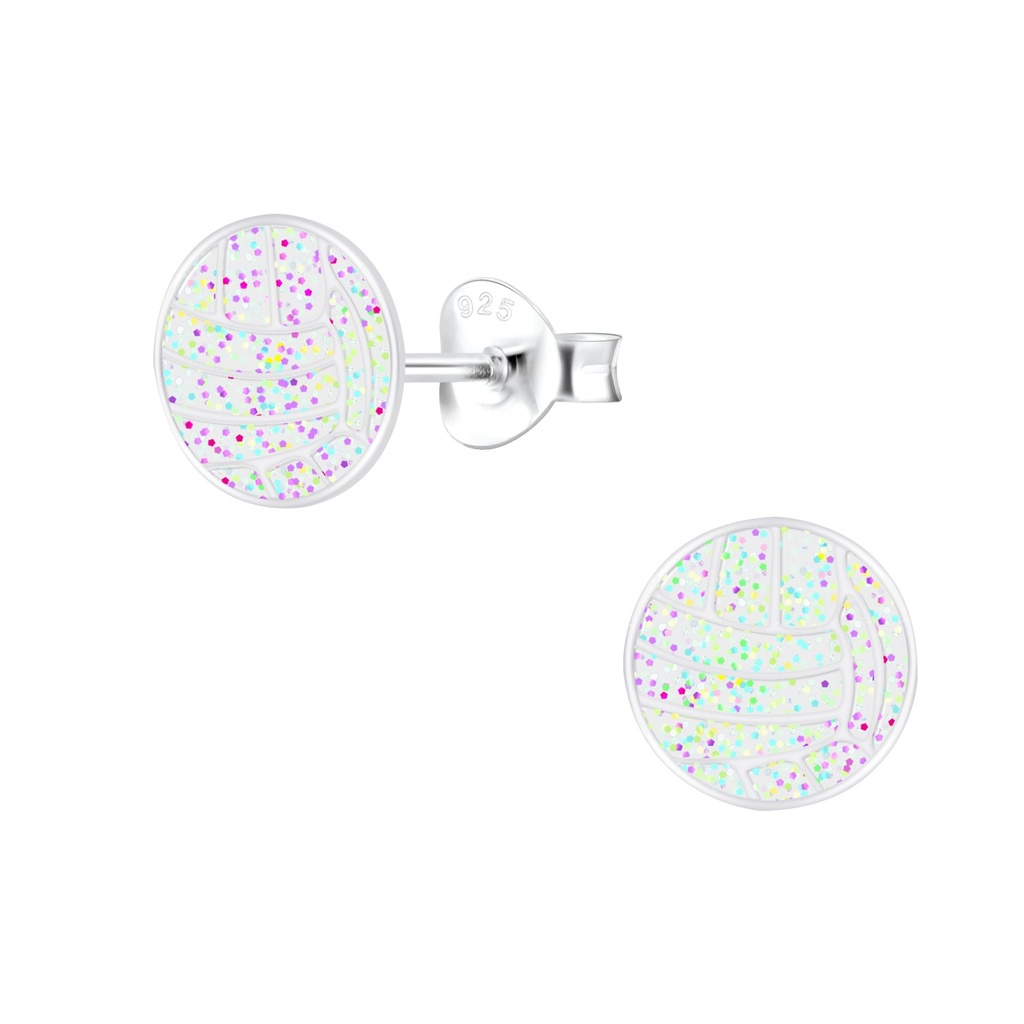 [10014011] Puces d'oreilles volley-ball en argent