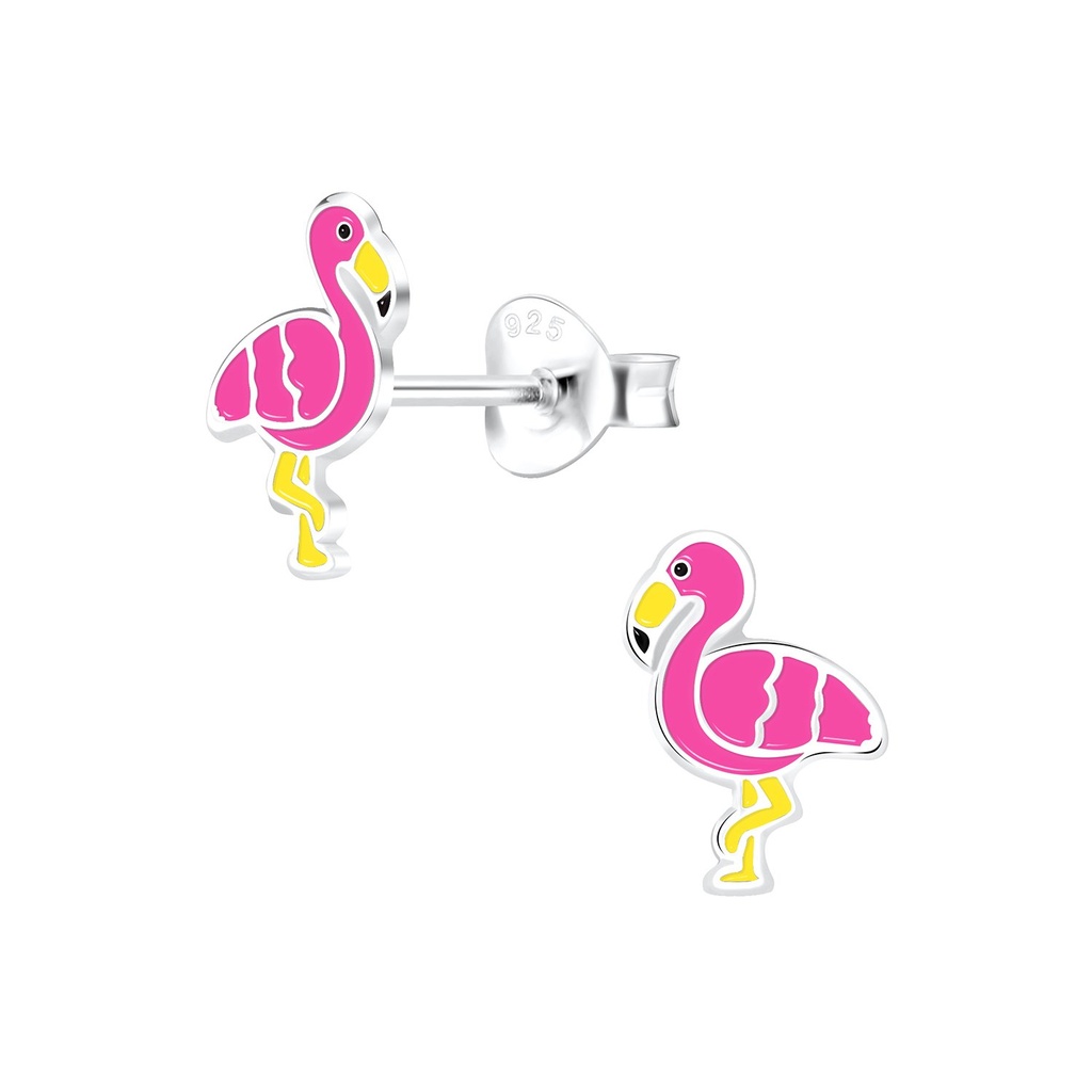 Silver Flamingo Stud Earrings