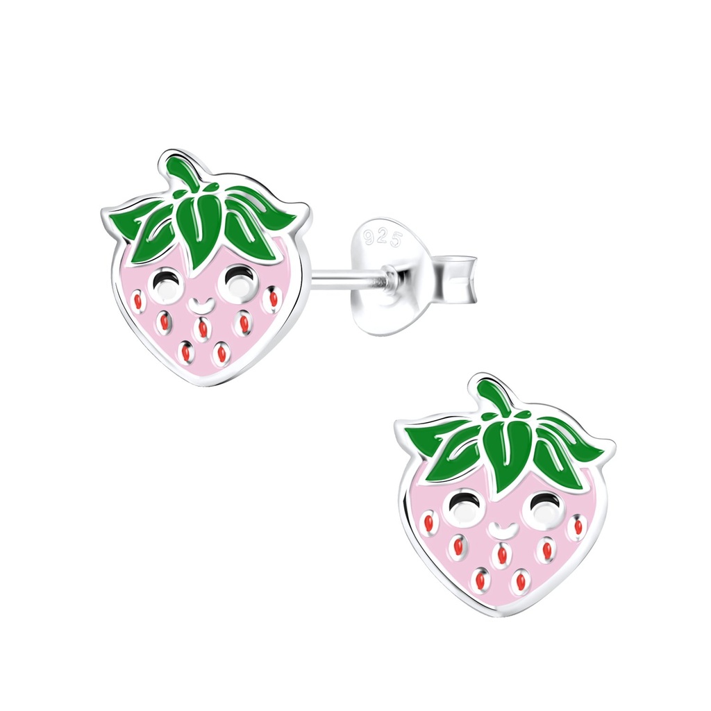 Puces d'oreilles fraise en argent