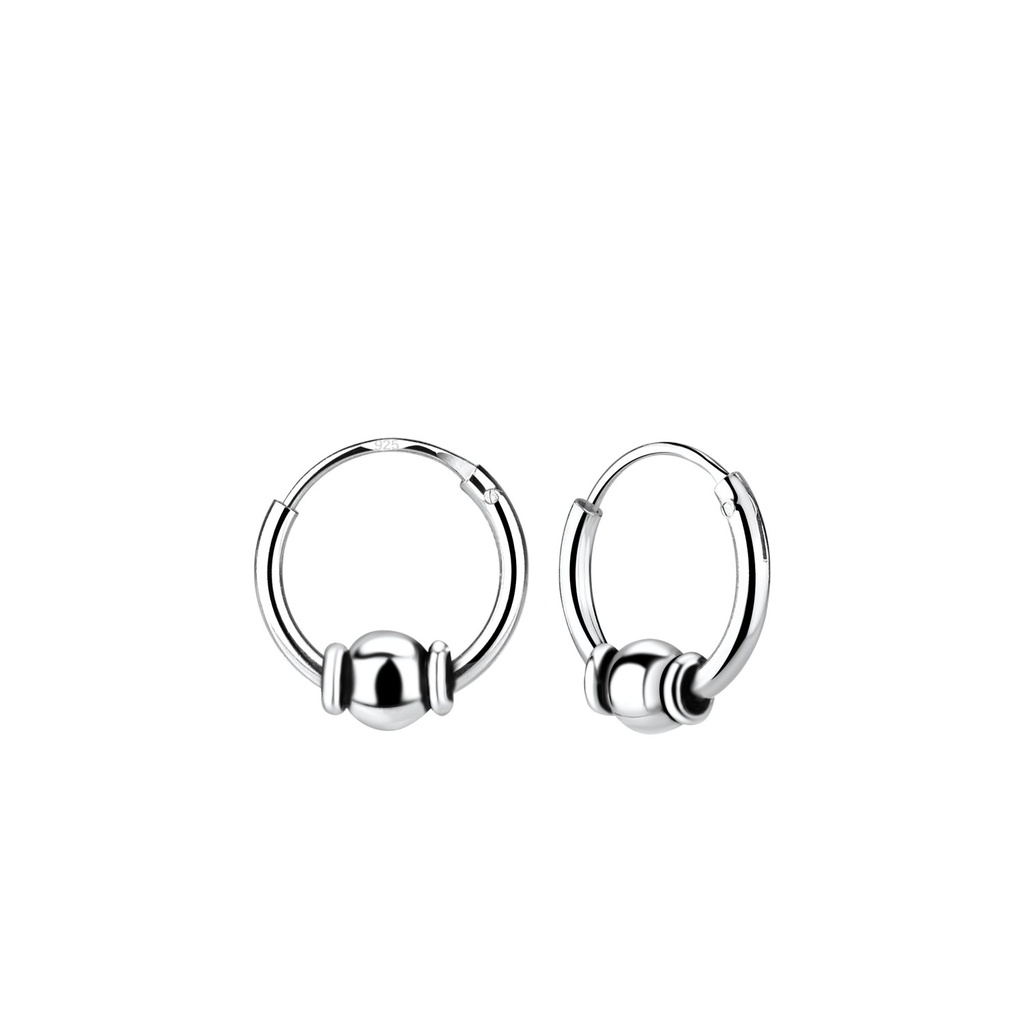 Créoles Bali en argent 10 mm