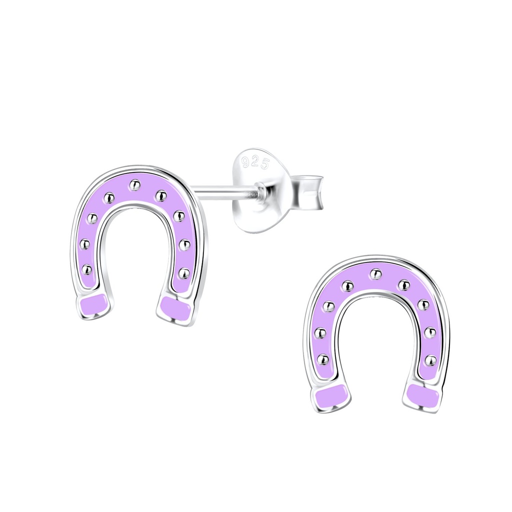 Puces d'oreilles fer à cheval en argent