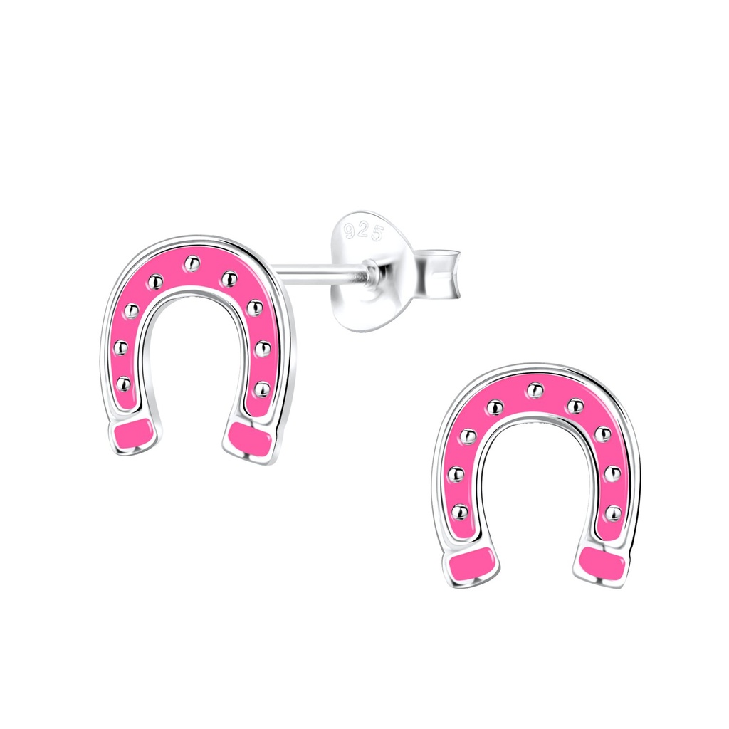 Silver Horseshoe Stud Earrings