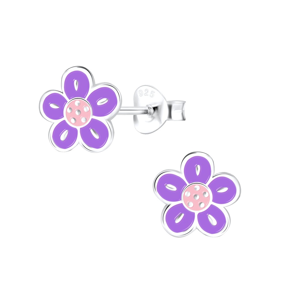 Silver Flower Stud Earrings