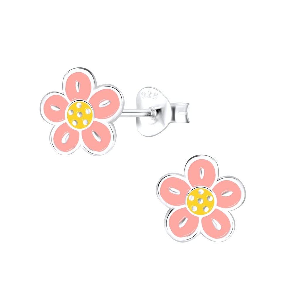 Silver Flower Stud Earrings