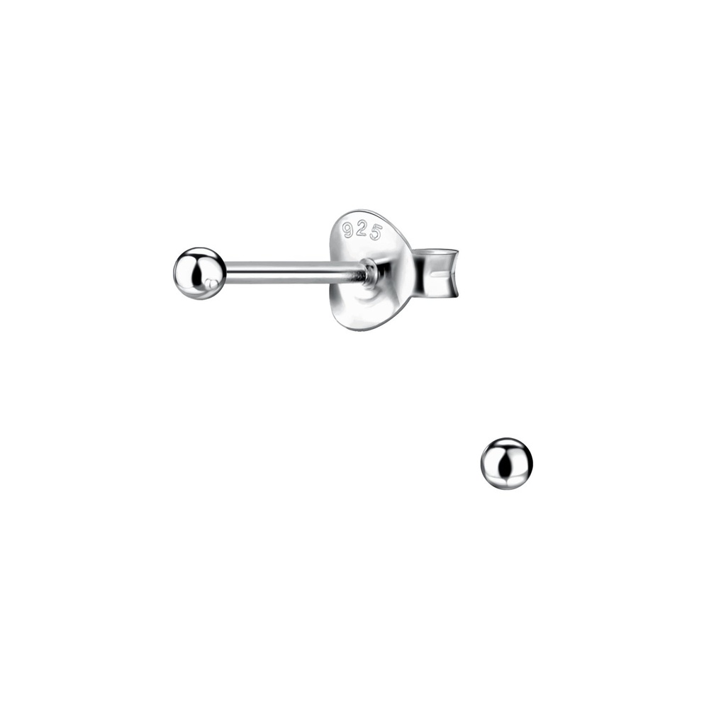 [10013848] Puces d'oreilles boule en argent 2 mm