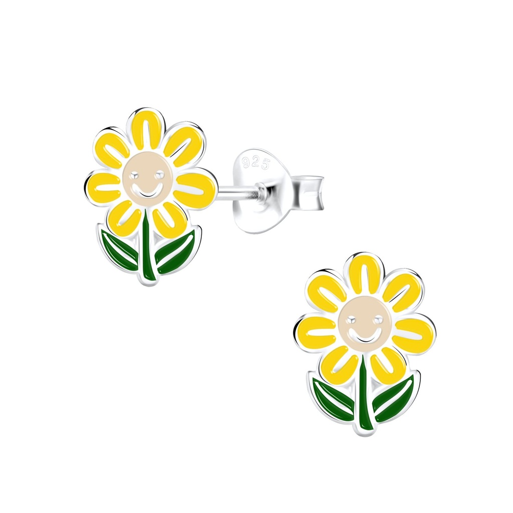 Silver Flower Stud Earrings