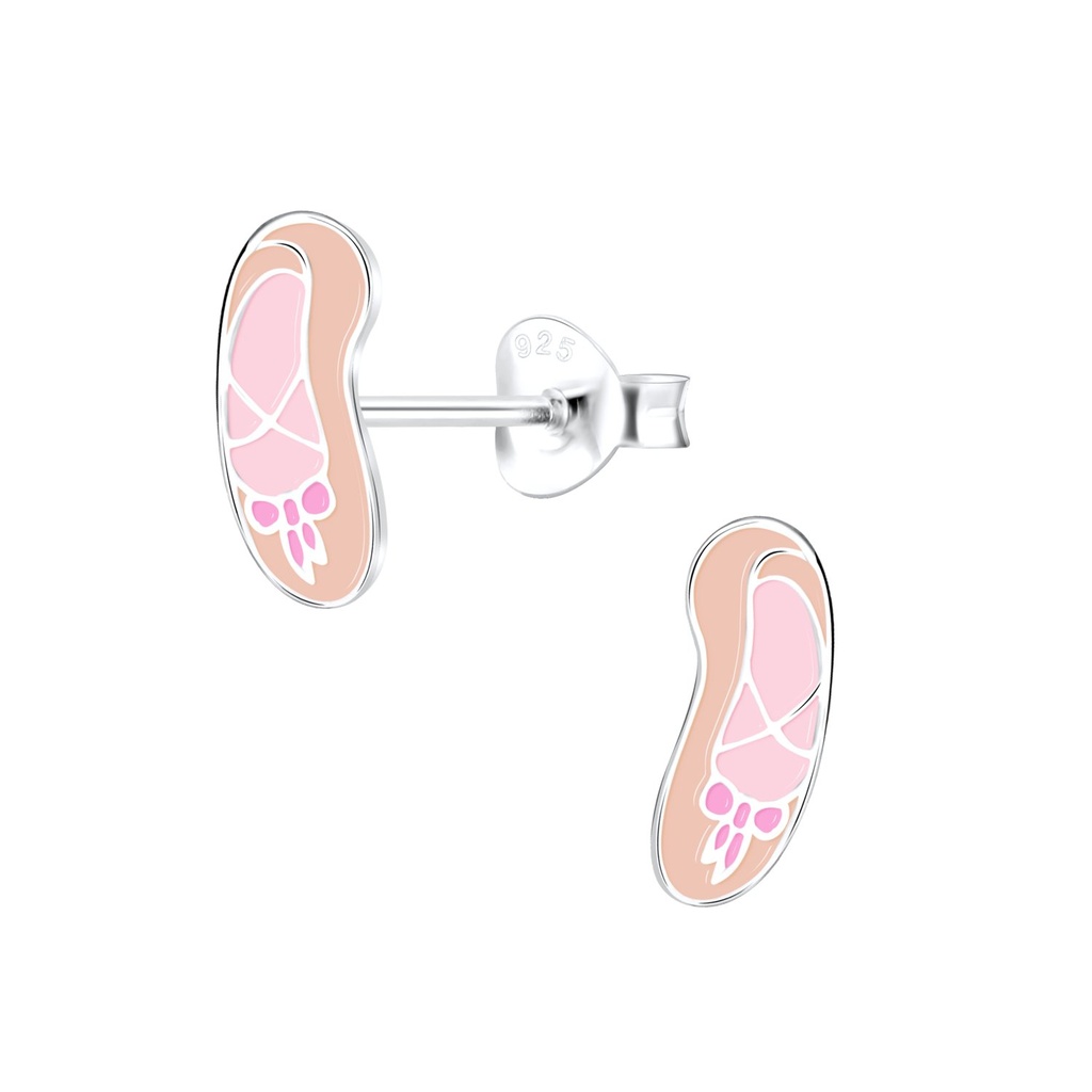 [10012641] Silver Ballerina Shoe Stud Earrings