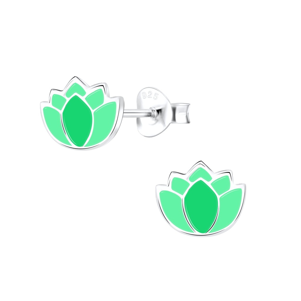 Puces d'oreilles fleur en argent