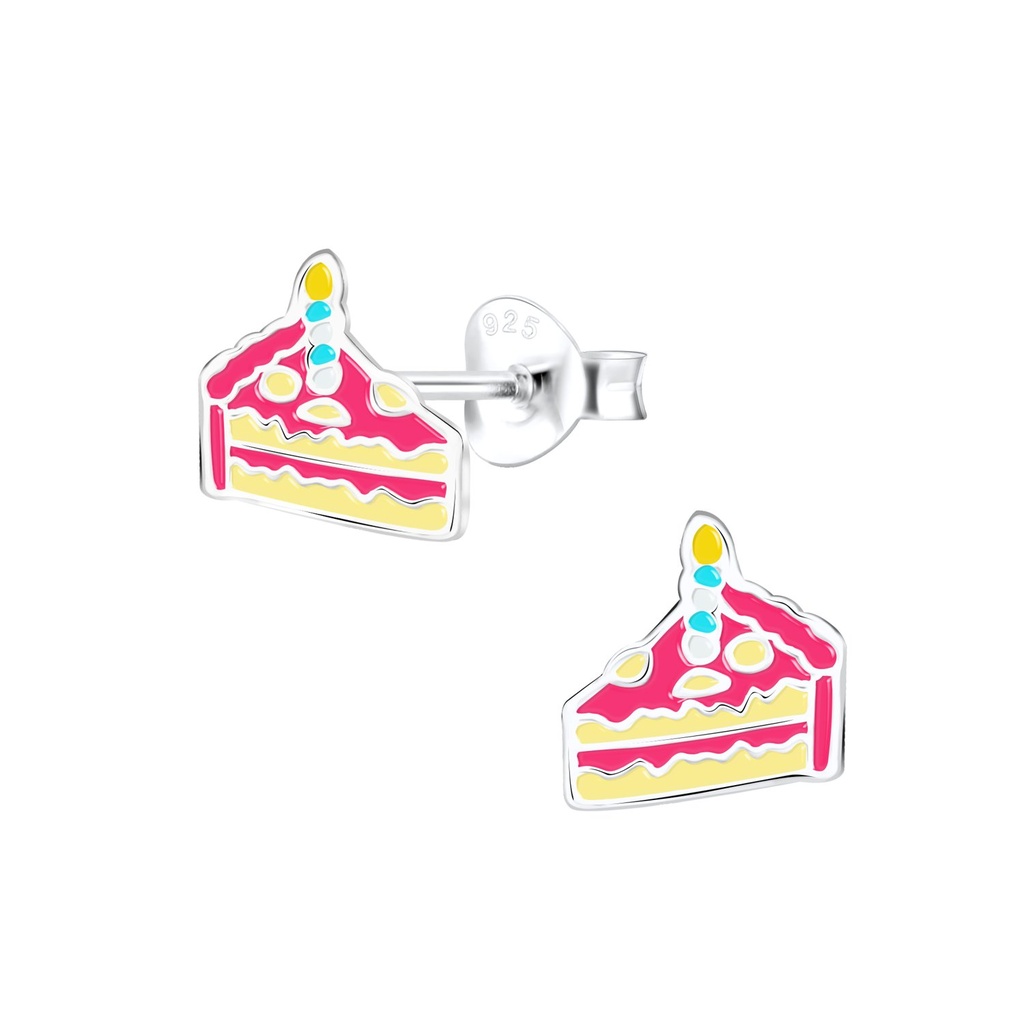 Puces d'oreilles gâteau en argent