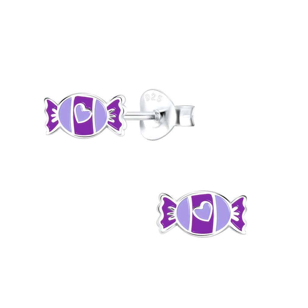 Puces d'oreilles bonbon en argent