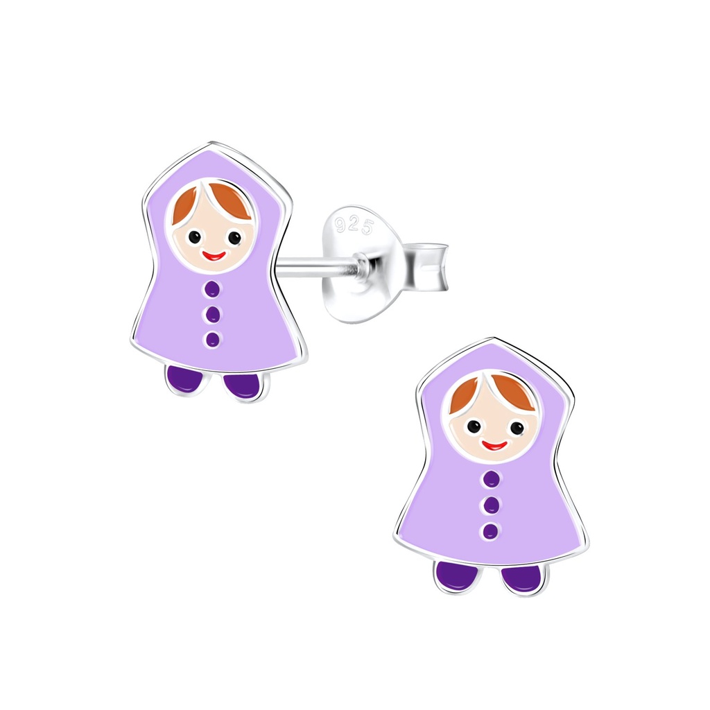 Silver Raincoat Stud Earrings