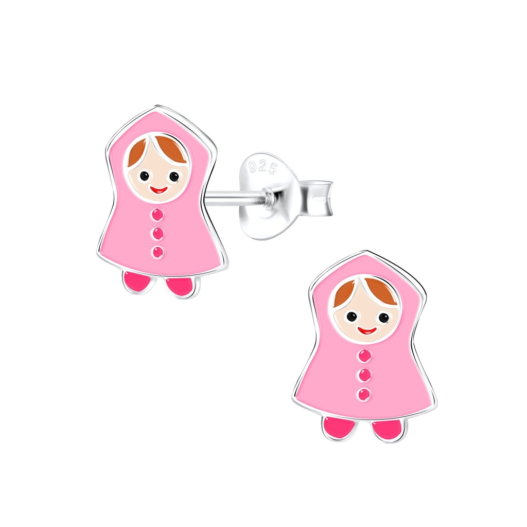 Silver Raincoat Stud Earrings