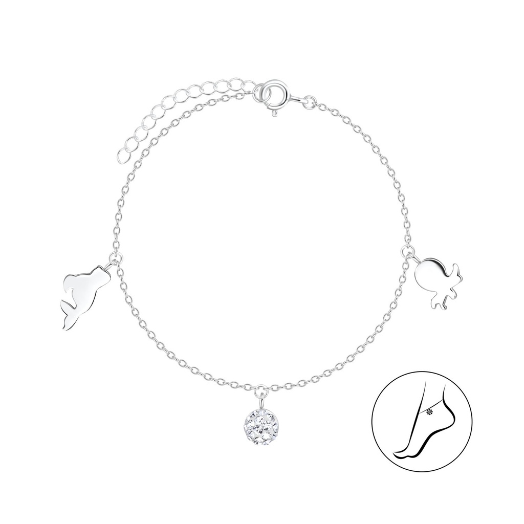Chaîne de cheville mer profonde en argent