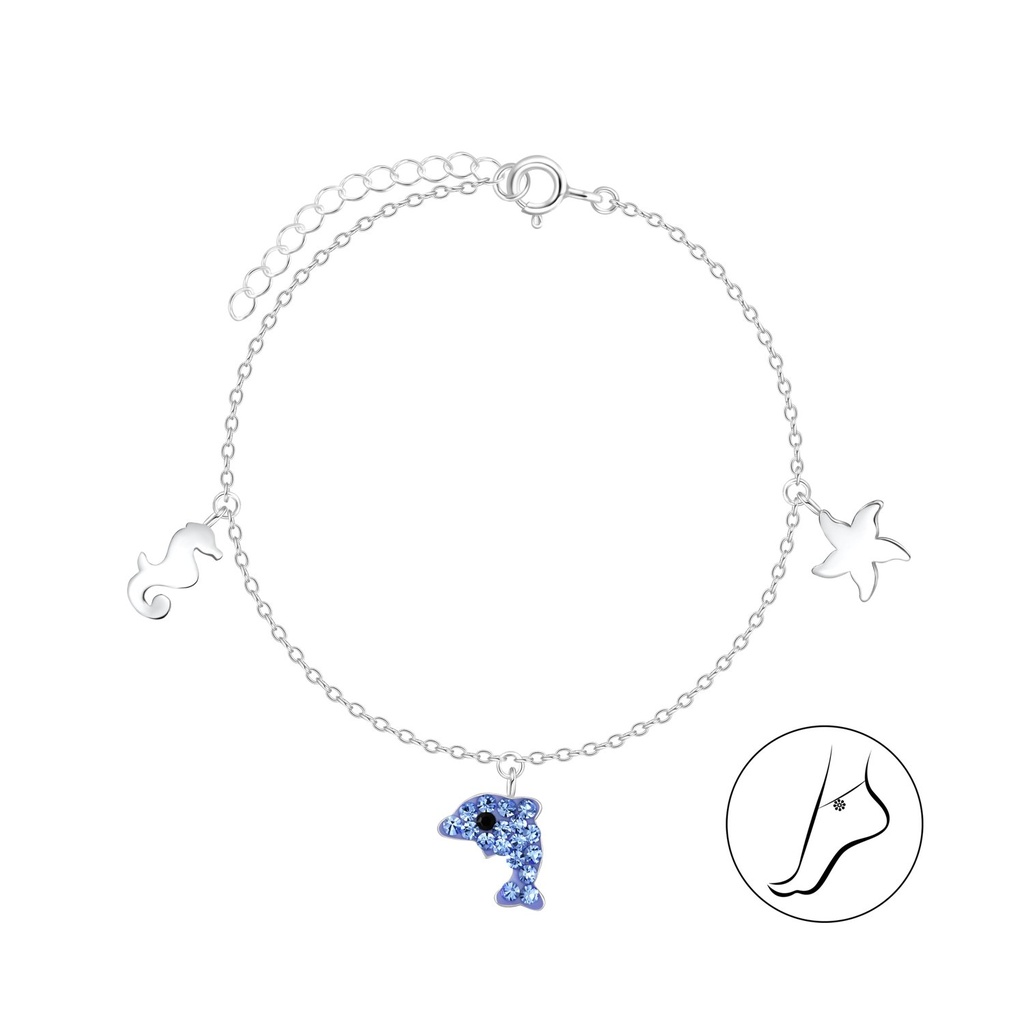 [10011324] Silver Sea Life Anklet