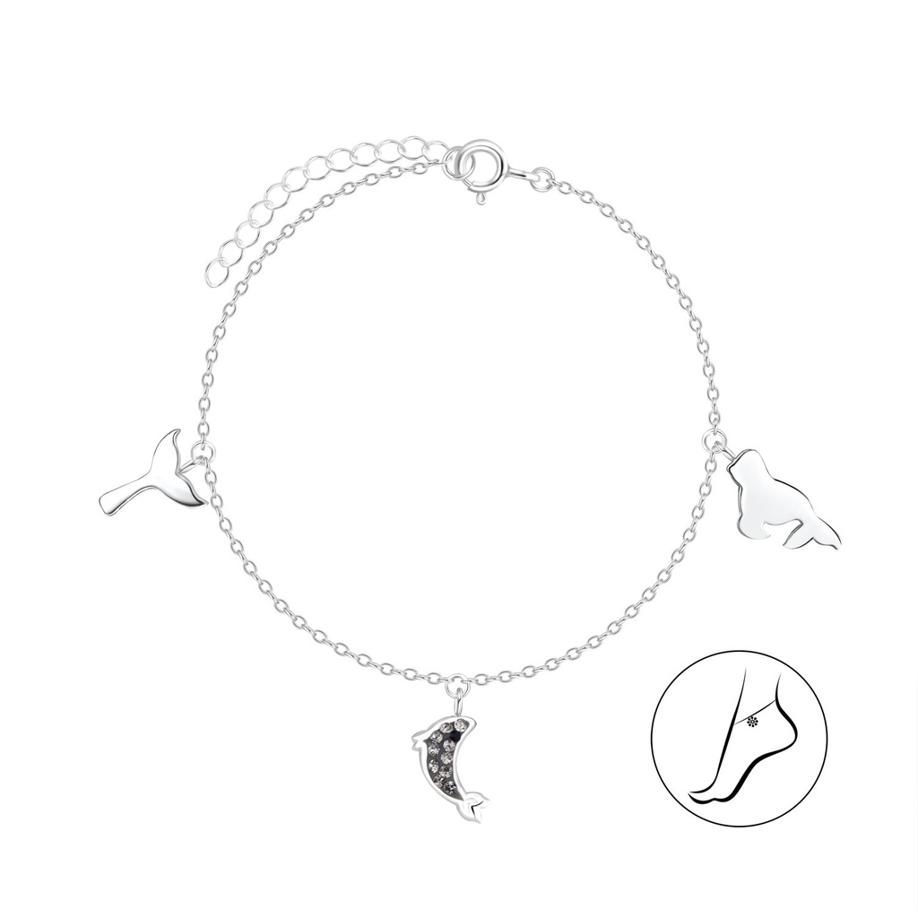 [10011323] Chaîne de cheville mer profonde en argent