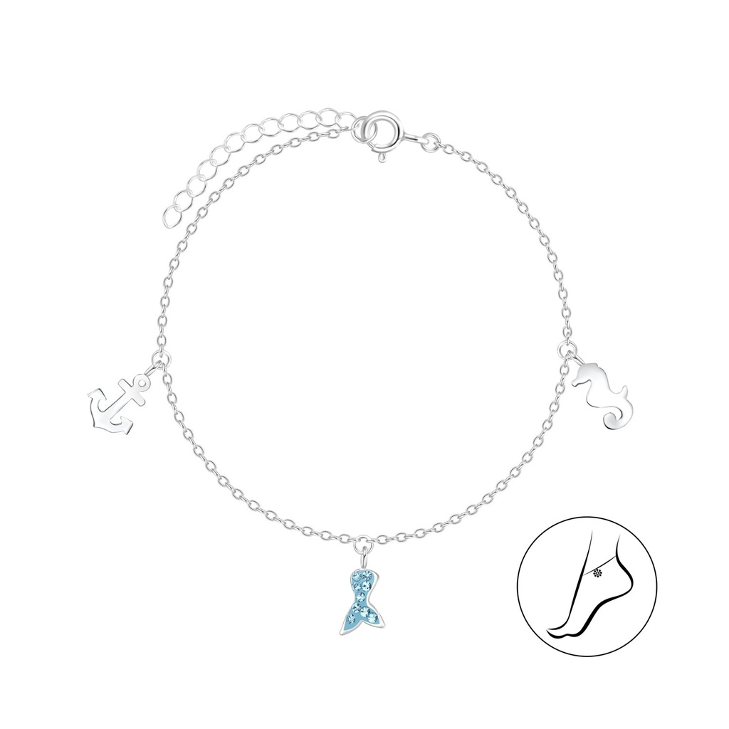 [10011322] Chaîne de cheville mer profonde en argent