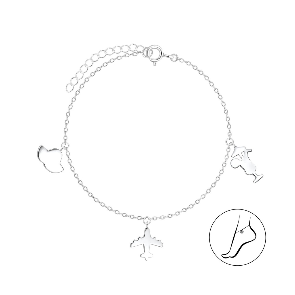 [10011317] Silver Holiday Anklet