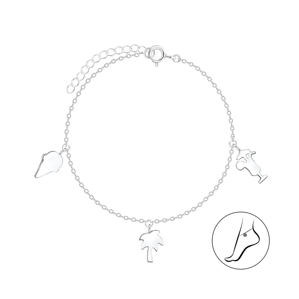 Silver Tropical Anklet