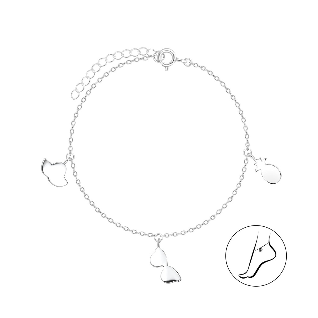 [10011315] Chaîne de cheville jour ensoleillé en argent
