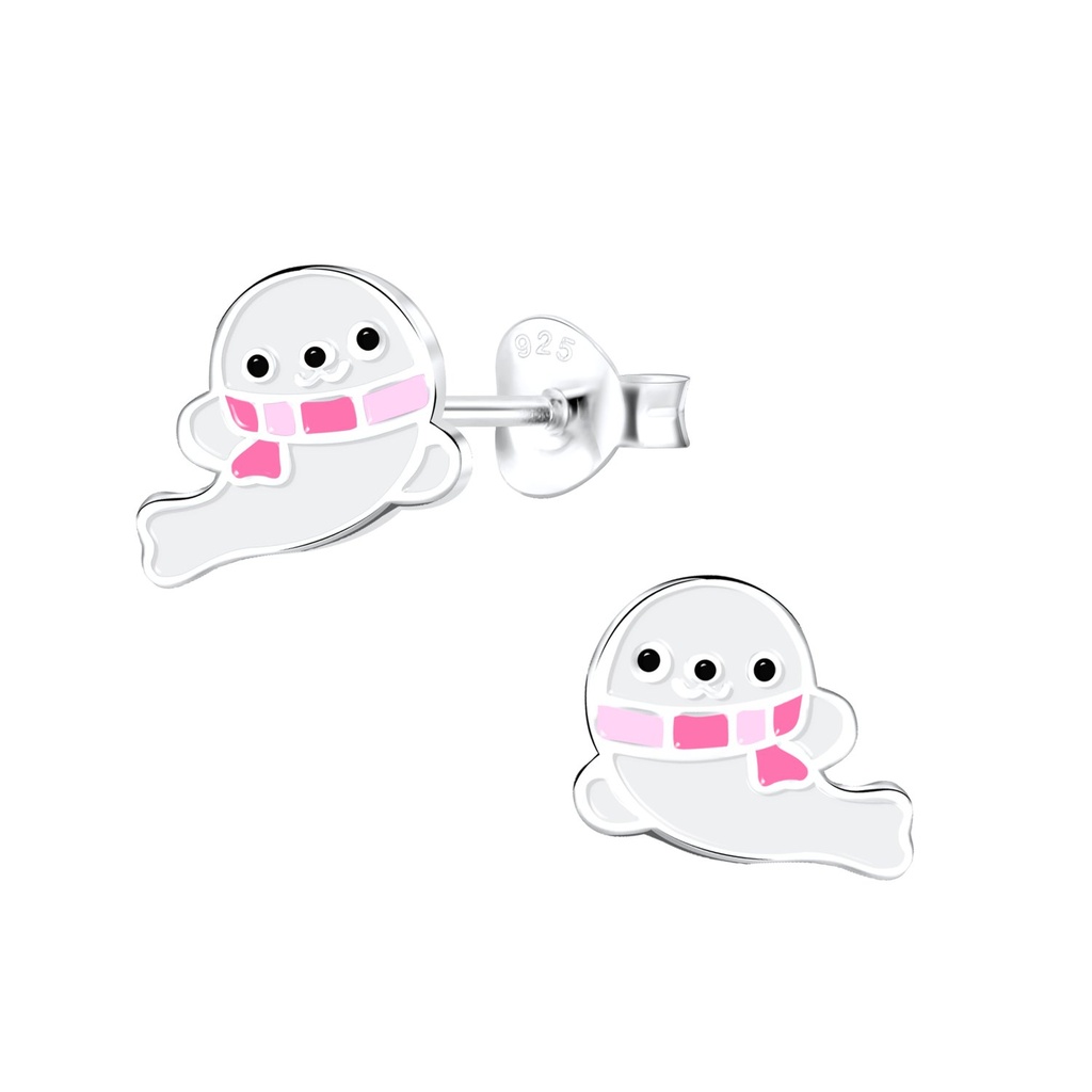 Silver Seal Stud Earrings