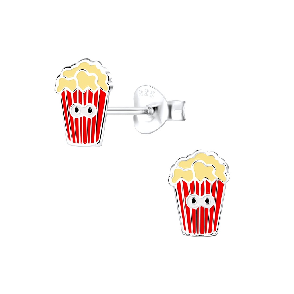 Silver Popcorn Stud Earrings
