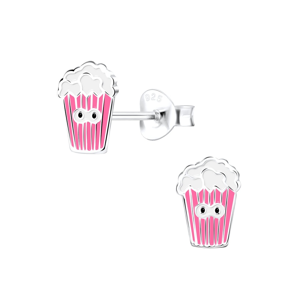 Silver Popcorn Stud Earrings