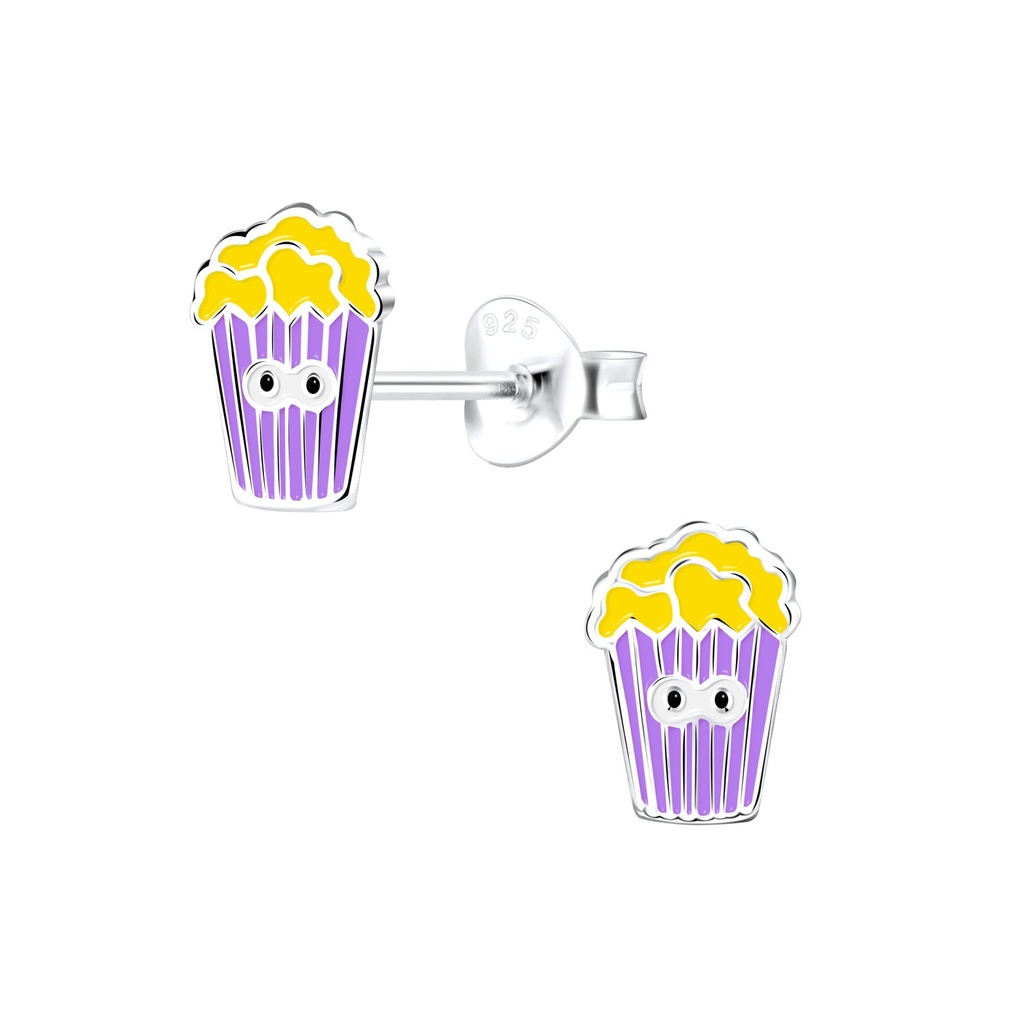 Silver Popcorn Stud Earrings