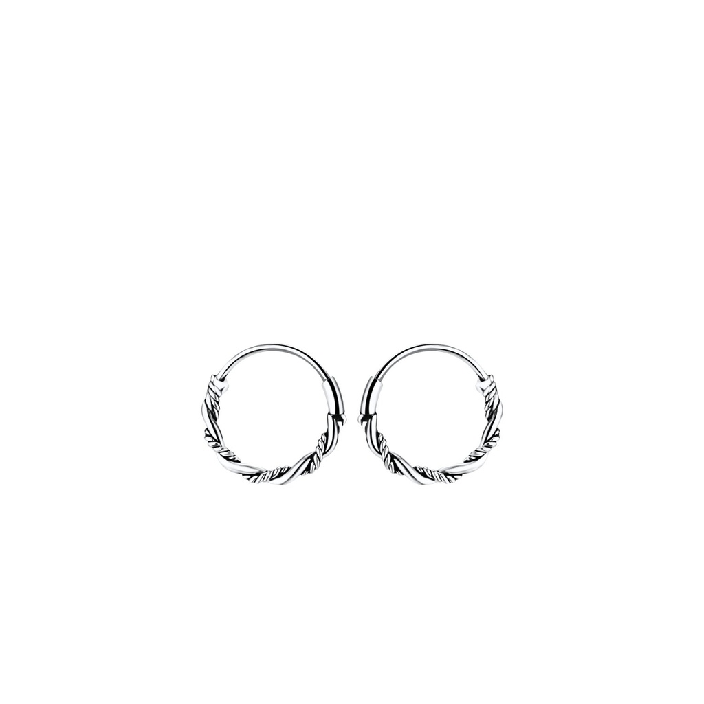 Créoles Bali en argent 8 mm