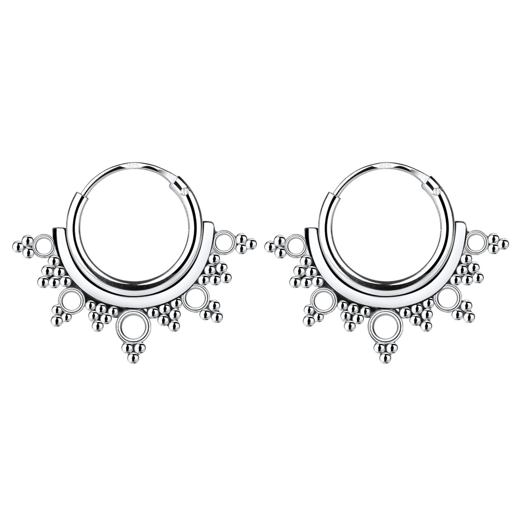 Créoles Bali en argent 10 mm