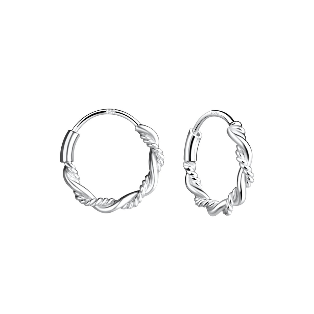 Créoles Bali en argent 10 mm