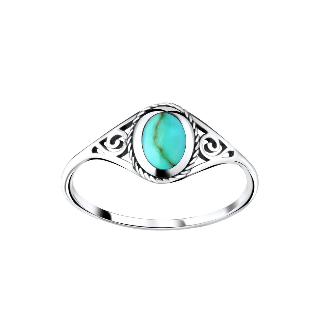 Bague coquillage turquoise en argent