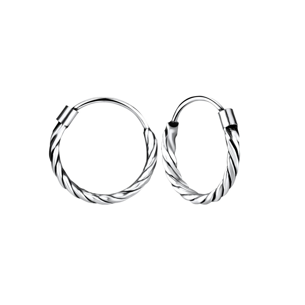 [10010868] Créoles Bali en argent 14 mm