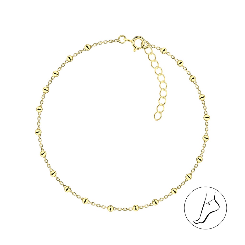 [10010676] 26cm Silver Satellite Anklet With Extension