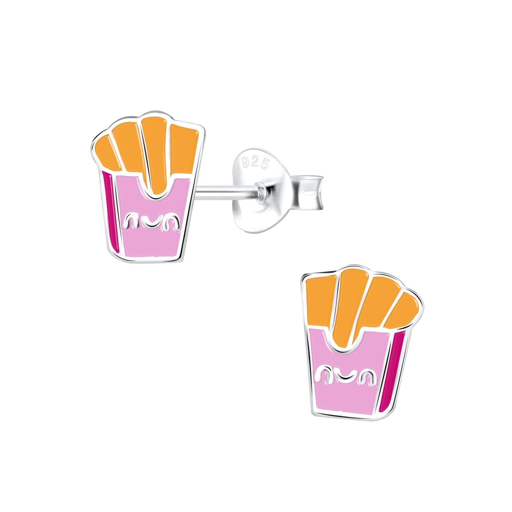 Puces d'oreilles frites en argent