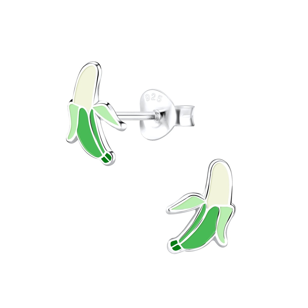 Puces d'oreilles banane en argent