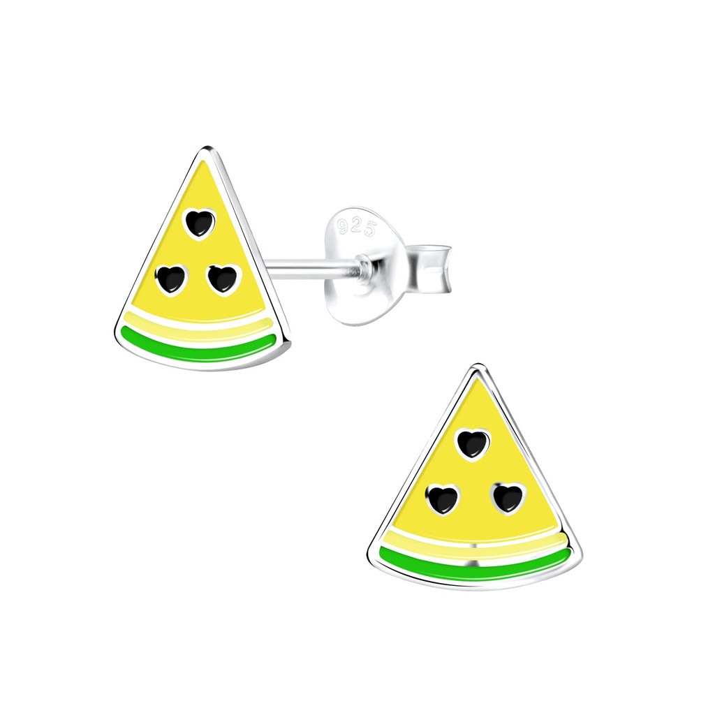 Silver Watermelon Stud Earrings