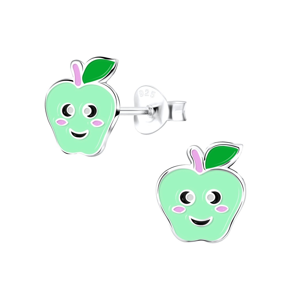 Puces d'oreilles pomme en argent