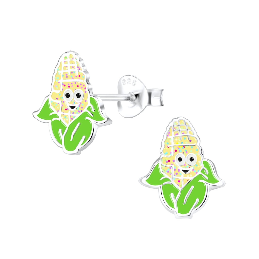 Puces d'oreilles maïs en argent