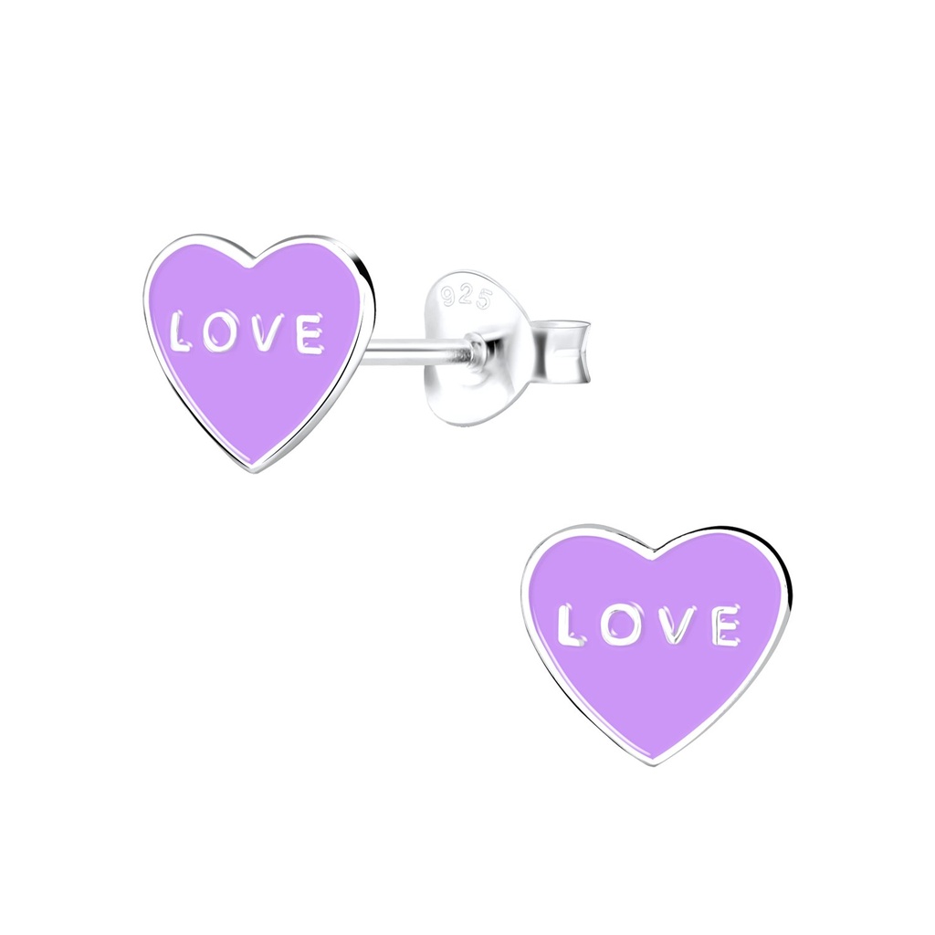Silver Heart Stud Earrings