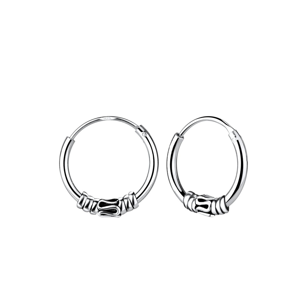 12mm Silver Bali Hoops