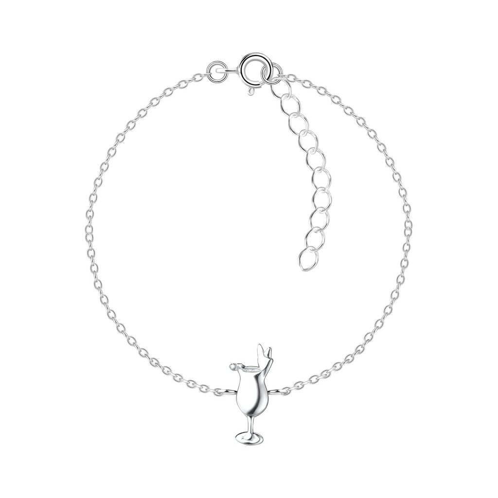 [10011939] Bracelet verre à cocktail en argent