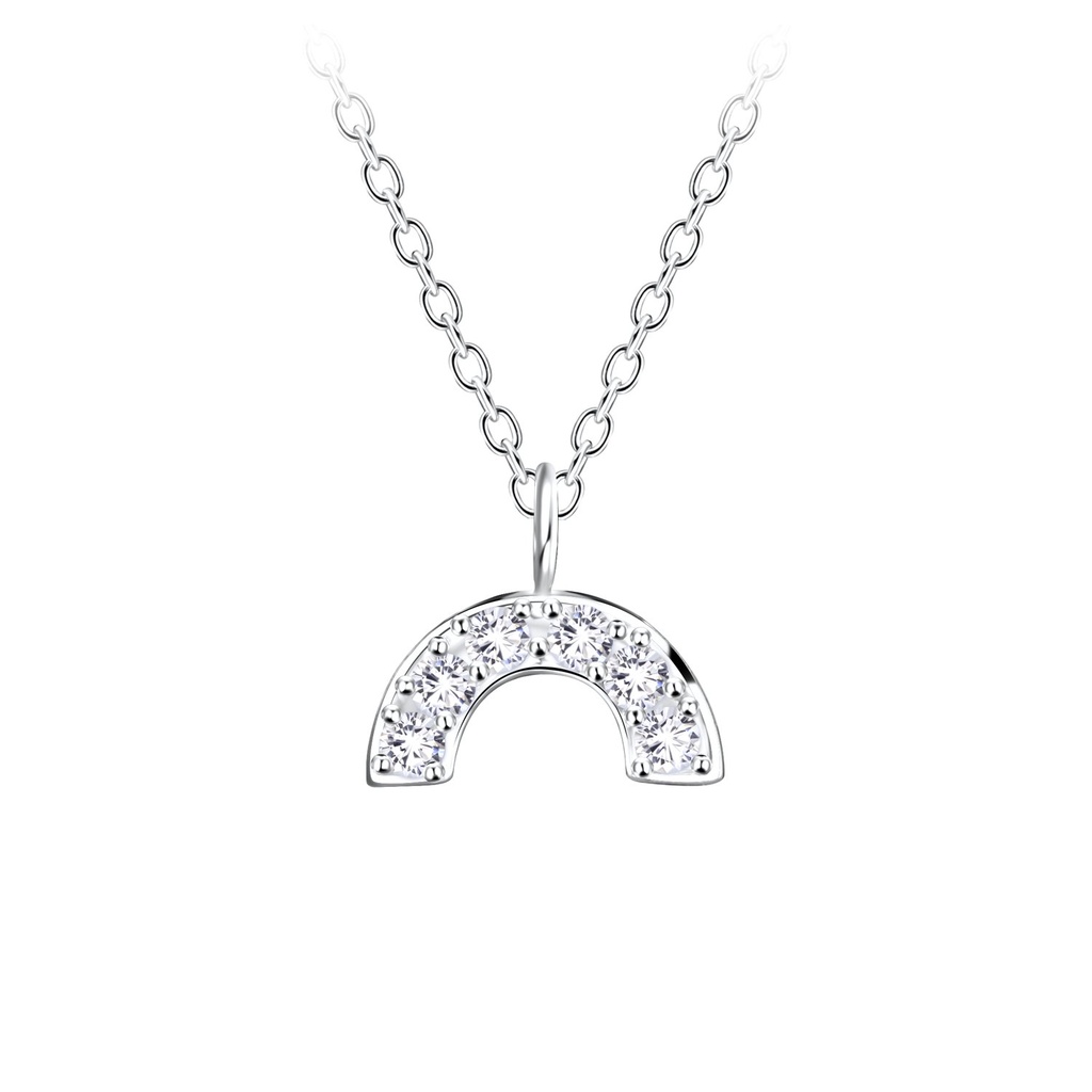 Silver Rainbow Cubic Zirconia Necklace