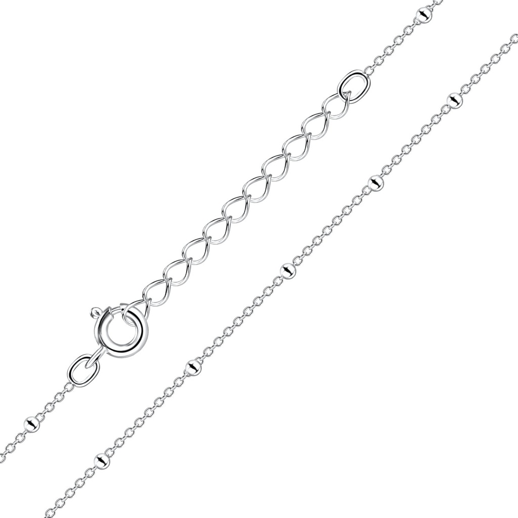 Collier ras-de-cou satellite en argent 35 cm avec rallonge