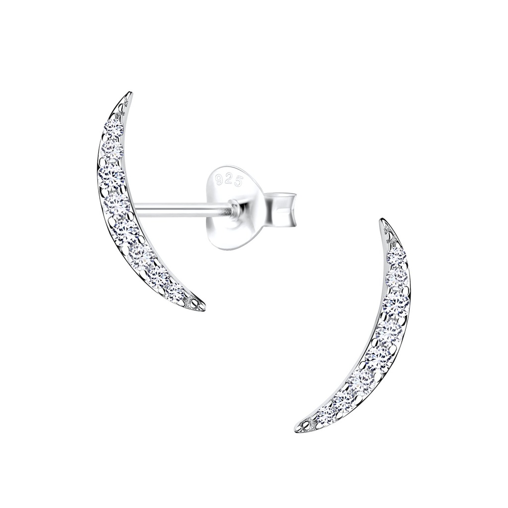 Puces d'oreilles courbées en argent