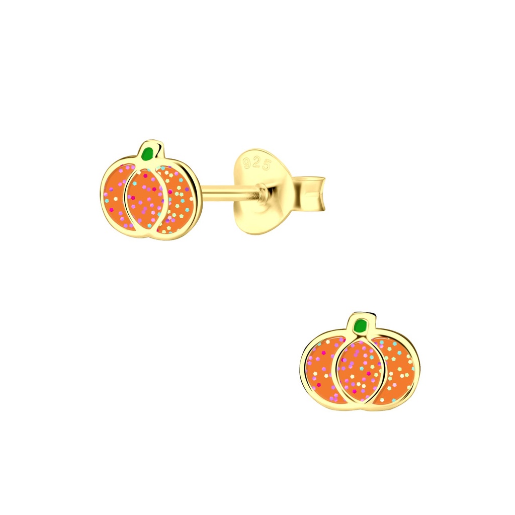 Silver Pumpkin Stud Earrings