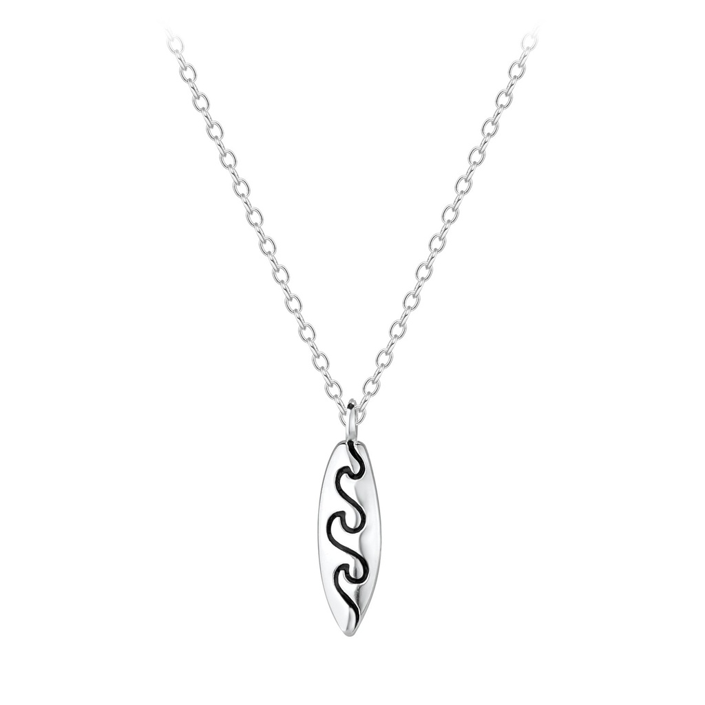 Silver Surfboard Necklace