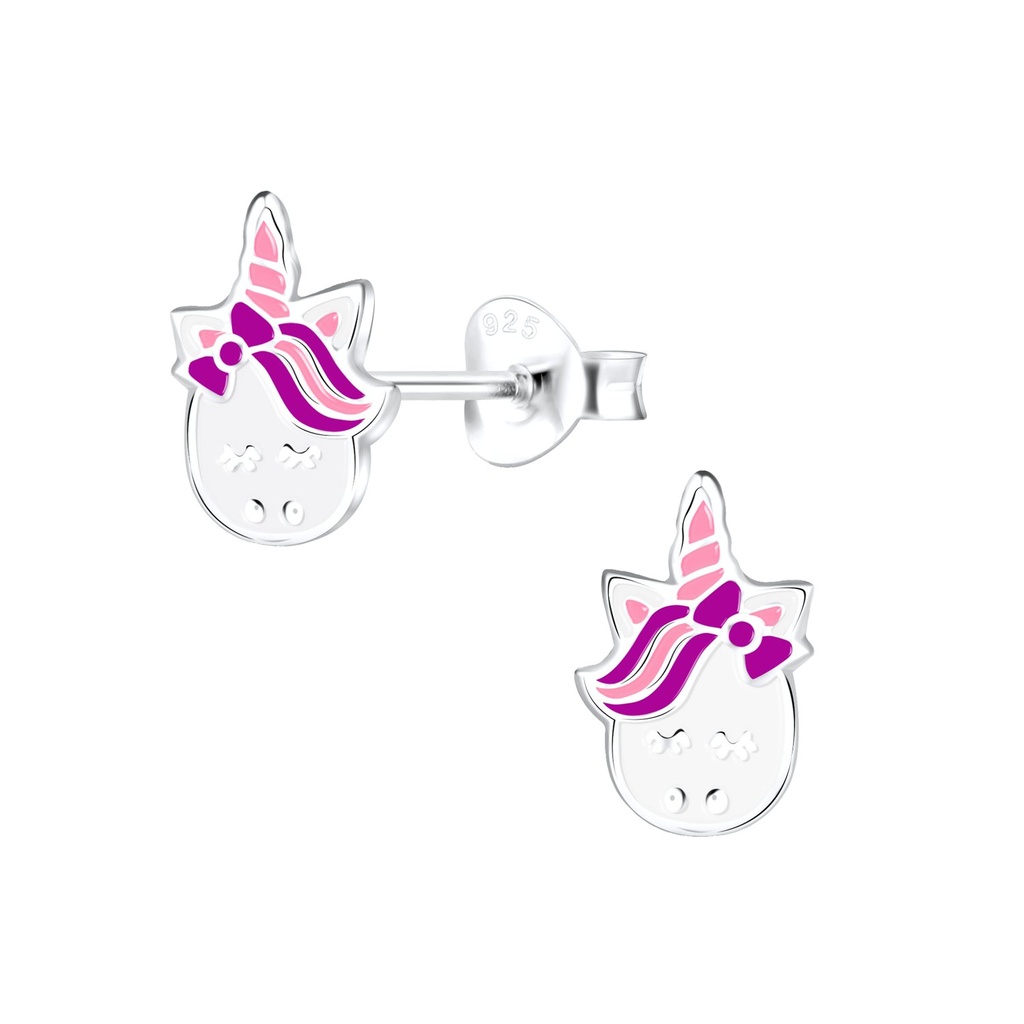 [10012654] Silver Unicorn Stud Earrings