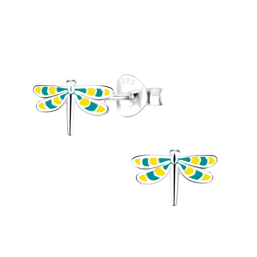 Silver Dragonfly Stud Earrings