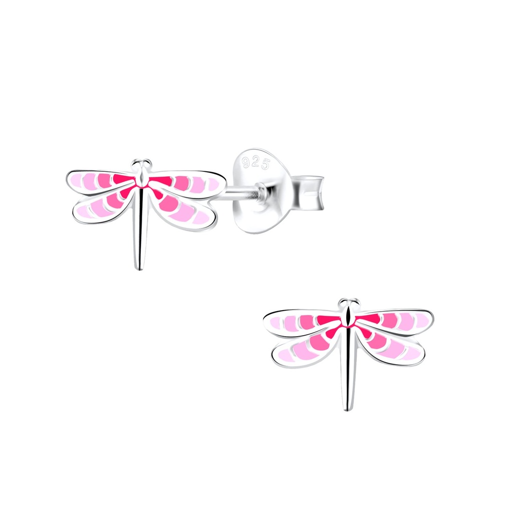 Silver Dragonfly Stud Earrings